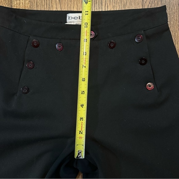 BEBE Vintage Bib Button Front Trouser Pants Size 4 Black 90’s Y2K Grunge - Picture 13 of 15